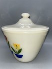 Vintage Fire King Tulip Grease Jar With Lid Anchor Hocking Milk Glass 1950s Oven