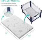 38  X 26  Pack And Play Mattress Topper Firm Foam Playard Pad Washable Cover
