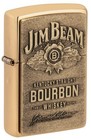 Zippo High Polished Brass Lighter With Jim Beam Logo  254bjb 929  New In Box