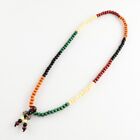 Mala Bead Bracelet Natural Dyed Wood Beaded Wrap Bracelet Necklace Buddhist T70
