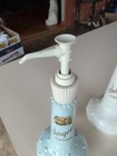 Vintage Jergens Lotion Bottles Blue And White Milk Glass With Pump