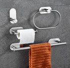 4 Piece Towel Bar Set Bath Accessories Bathroom Hardware - Brushed Nickel Stain