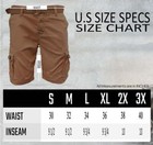 Mens Cargo Shorts Belted Stretch Flat Front Pockets Washed Lounge 28 30 32 34 36