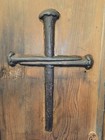 Vintage Rustic Cast Iron Hanging Cross Jesus Christ Frame Wall Decor 18 Inch  