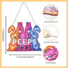 Bunny Easter Door Decorations - Three Rabbits Wall Signs Door Wreath Sign Hangin