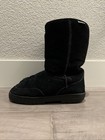 Bearpaw Winter Boots Black Dream Suede Snow Wool Sheepskin M405w Mid Calf Sz 8