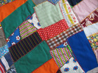 Antique Vtg Crazy Quilt Patchwork Topper Hand Stitched Hand Embroidered 84 X 73