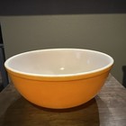 Vintage Pyrex Glass  404 Large 4 Qt  Daisy Citrus Orange Mixing Nesting Bowl