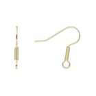 Ear Wire  50 Gold Plated Stainless Steel 21 Gauge  6x2mm Coil  19mm Fishhook 