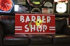 Rare Barber Shop Porcelain Metal Neon Sign Skin Deco Hair Gas Oil Marvy Men Room