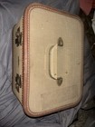 Vintage Oshkosh Brown Train Case Cosmetic Carry On Suitcase Luggage 1950s