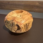 Turned Burl Wood Votive Candle Holder Artist Signed