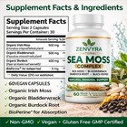 Zenvyra Naturals Sea Moss Capsules - Irish Sea Moss  Burdock Root  Bladderwrack