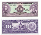 Venezuela 10 Bolivares 1990 P 61 Unc New Banknote