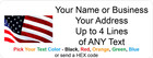 480 Personalized Flag Return Address Mailing Labels Stickers Color Text 1  X 2 6