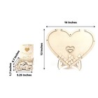 13  Natural Wooden Heart Drop Top Frame Wedding Guest Book Sign Set  Party Event