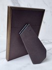Vintage Mcm Embossed Glass Metal Picture Frame  5 x7  Easel Back Brass Gold Tone