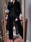 Unique Velvet Vintage Tailcoat Women s Black Gothic Steampunk 10 12 M