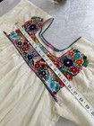 Handmade Mexican Embroidered Huipil Blouse Ivory Floral Bird Tunic Boho Oaxaca