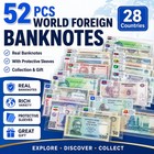 Us Lot 52 Pcs Foreign World Banknotes Paper Money Mixed Currency Unc Gift Packs