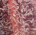 Coral Silver Floral Glitter Crystal Organza Fabric 60    Width Sold By The Yard