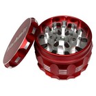 2 5  Spice Herb Tobacco Grinder 4 Piece Crusher Aluminum Grinders Red By Kashmir