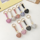 Pendant Keychain Bag Keyring Key Chain Charm Heart Crystal Rhinestone Handbag 