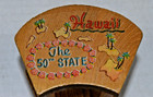 Vintage Wooden Coaster 60s Hawaii 50th State 6 Different Islands Made Japan