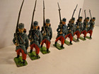 Vintage Britains Toy Soldiers Lot Of 8 Set  141 French Line Infantry Men