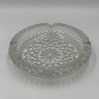 Vintage Crystal Cut Clear Glass Cigar Cigarette Ashtray 5 25    Mcm