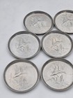 Everlast Metal Hand Forged Hammered Aluminum Coasters Set Mallard Ducks 8 Vtg