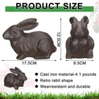 Geelin Cast Iron Rabbit Garden Statue Vintage Bunny Figurines Brown 