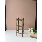 Vintage Gold Tone Twisted Metal Plant Stand Jardiniere Pedestal Hollywood Regenc