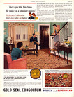 Congoleum Rugs Mcm Decor Living Room People Furniture Vintage Print Ad 1941