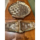 Beautiful Vintage Mcm Georges Briard Glass Serving Trays Basket Weave Pattern