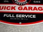 Vintage Buick Full Authorized Service Garage Woman    metal Car Gasoline Oil Sign 