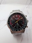 Armitron Men s Quartz Watch 43mm Red black Dial Tachymeter 50m Ss Bracelet
