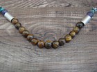 Native American Sterling Silver   Tiger Eye 18  Gemstone Necklace By Singer