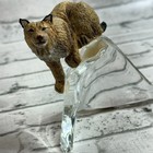 Vintage Franklin Mint Bobcat Figurine Wildlife Ice Mountain Cat Cougar Lion Rare