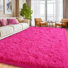 Soft Shaggy For Bedrooms  Hot Pink Area Rug  Fluffy Rugs For Living Room  Cozy F