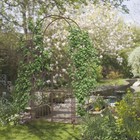 Outsunny Metal Garden Arch Garden Arbor Trellis For Climbing Plants Brown
