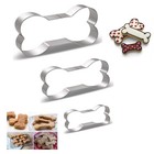 Stainless Steel Metal Dog Bone Shape Cookie Cutter Set  Puppy Crafts Siliver 
