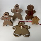 Wooden Gingerbread Cutouts Plus 1 Ornament Lot Of 5 Christmas Decorations Wood