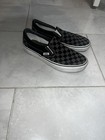 Slip On Vans Checkered Black   Gray Canvas Shoes Mens 7  Womens 8 5
