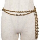 Chanel Chain Belt Belt Vintage Plated Gold rhinestone Women