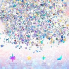 60 G  2 1 Oz Holographic Star And Moon Glitter Confetti 6 Mm  4 Silver 