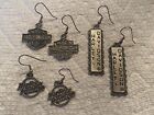 3 Lot Harley Davidson Vintage 3 Pair Assorted Logo Trademark B s Earrings Nos
