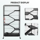 52-inch Metal Ferret Chinchilla Rat Cage Small Animal Cagewith Rolling