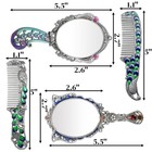 4 Piece Vintage Mirror Comb Set  Metal Antique Handheld Mirror With Comb  Dec   