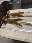 Pair Tulip Lamp Mid Century Modern Danish Wood  Table Bedside